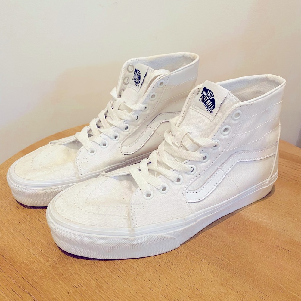 Vans All White High Top (W size 8)